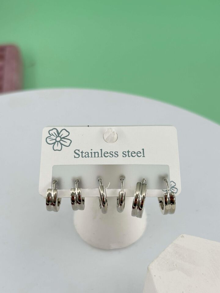 Çelik Silver Küpe// KÜPE-3275