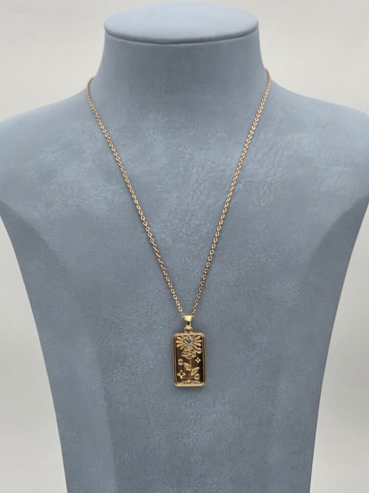 Stahl-Tarot-Halskette 45cm // NECKLACE-6027