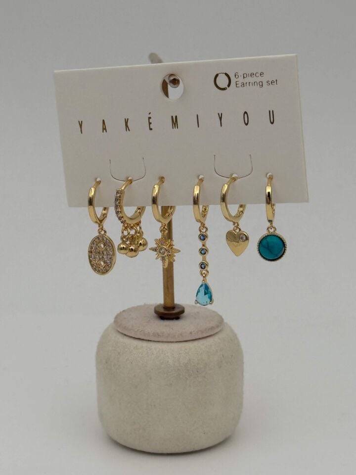 YAKEMIYOU 6'lı Set Küpe // ITHAL-3643