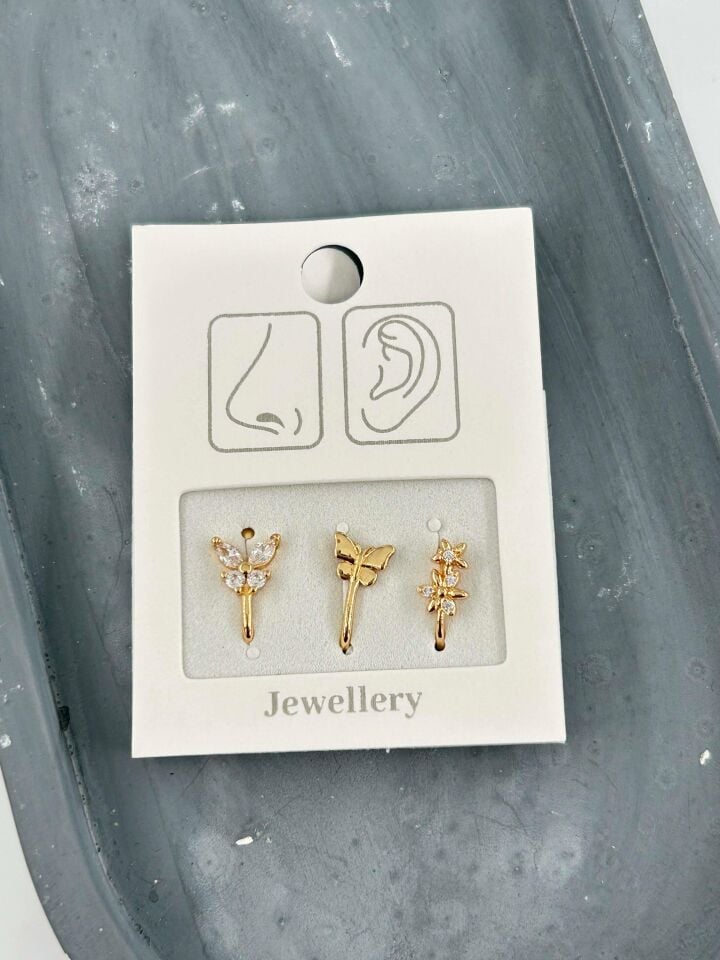 3'lü Delik Gerektirmeyen Piercing // PİER-010