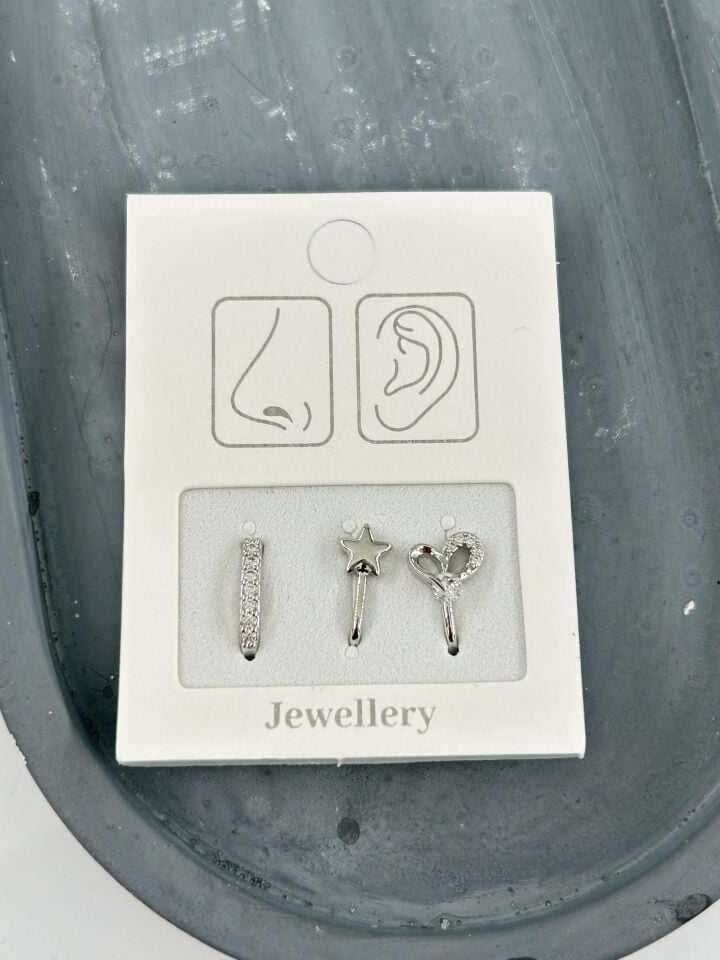 3'lü Delik Gerektirmeyen Piercing // PİER-011