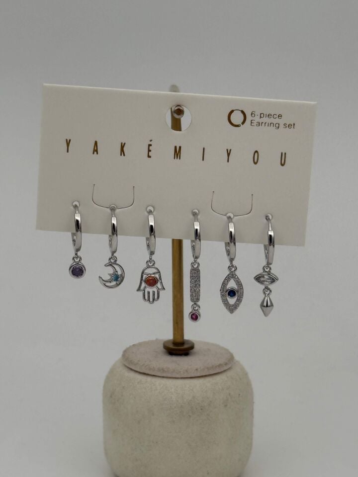 YAKEMIYOU 6'lı Set Küpe // ITHAL-3645