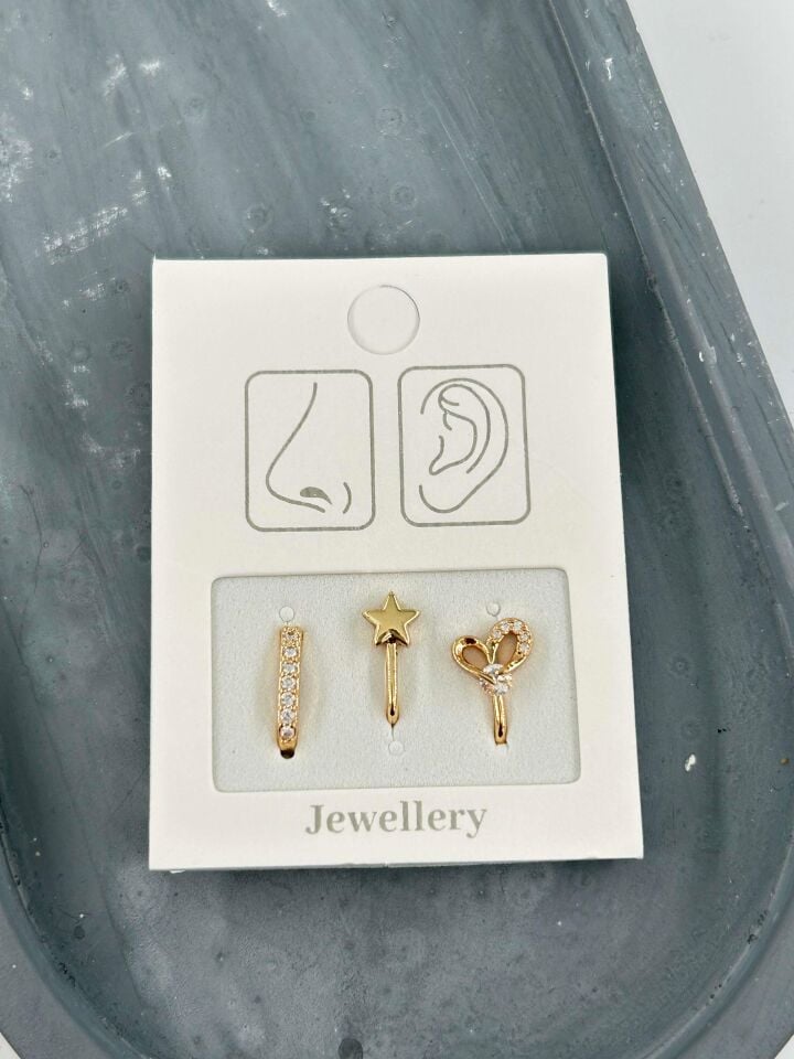 3'lü Delik Gerektirmeyen Piercing // PİER-012