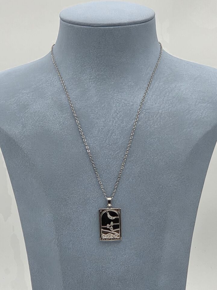 Stahl-Tarot-Halskette 45cm // NECKLACE-6030