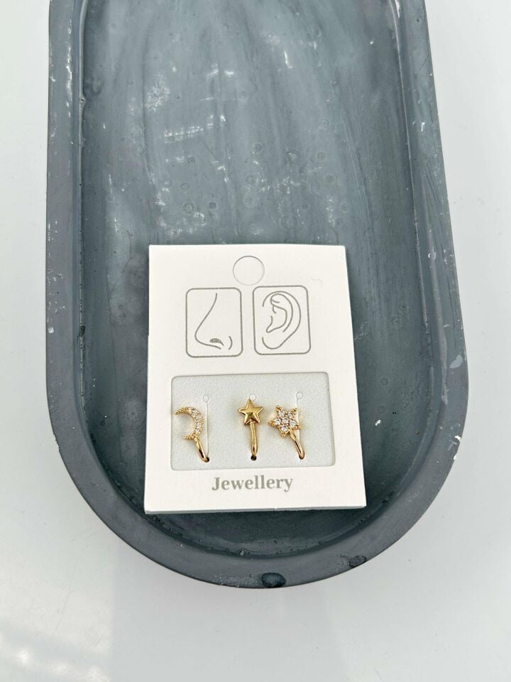 3'lü Delik Gerektirmeyen Piercing // PİER-013