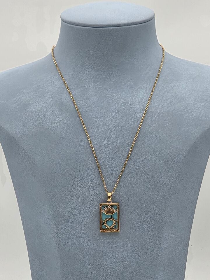 Stahl-Tarot-Halskette 45cm // NECKLACE-6032