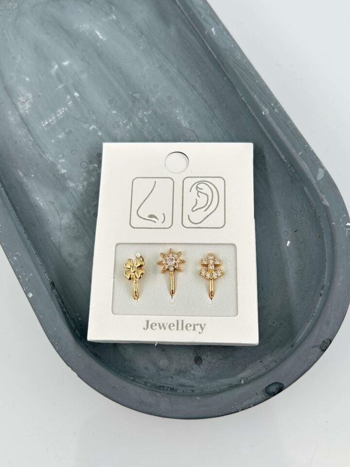 3'lü Delik Gerektirmeyen Piercing // PİER-015