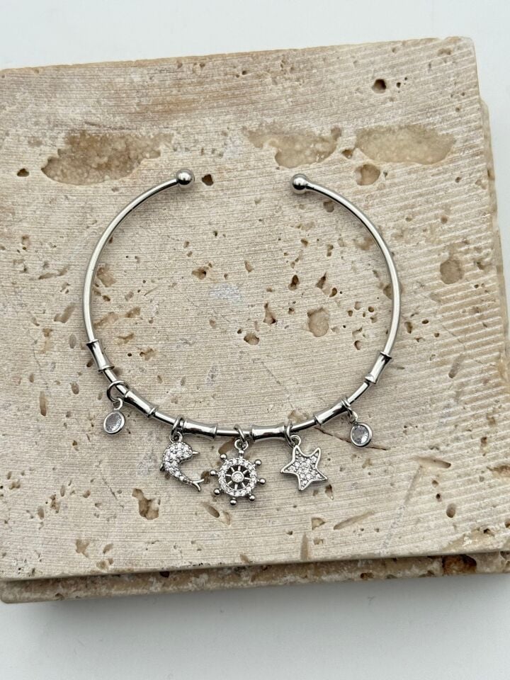 Çelik Charmlı Bileklik // KELEPCE-4217