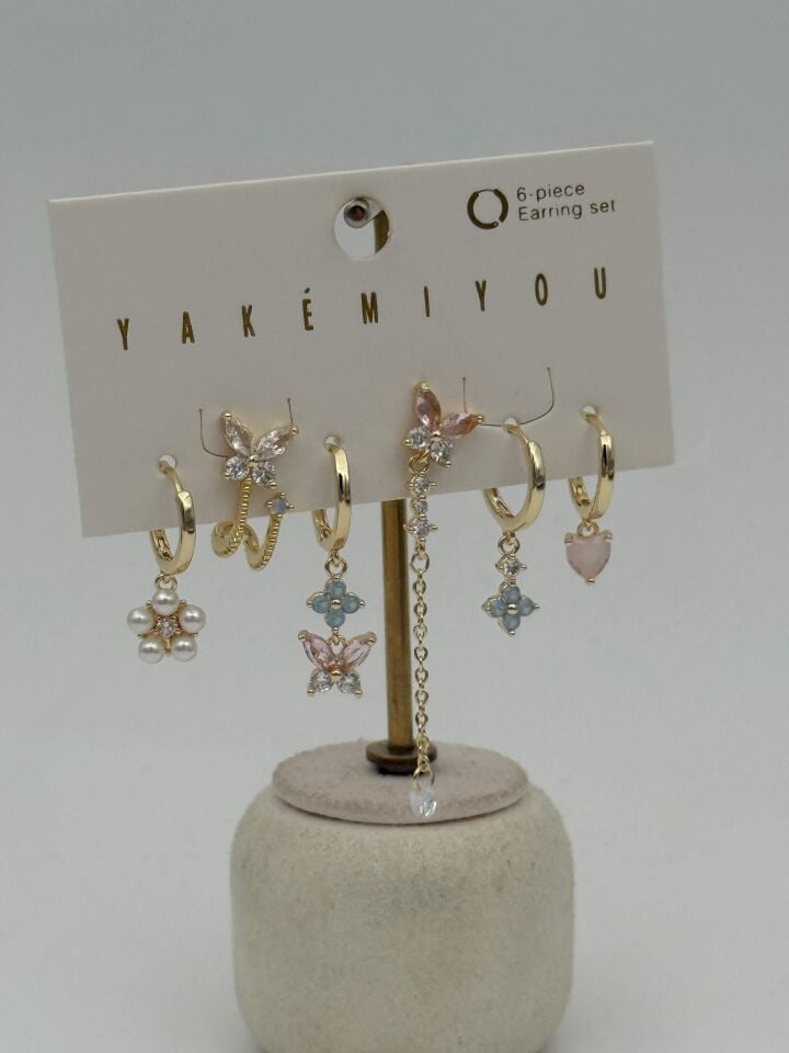 YAKEMIYOU 6'lı Set Küpe // ITHAL-3654