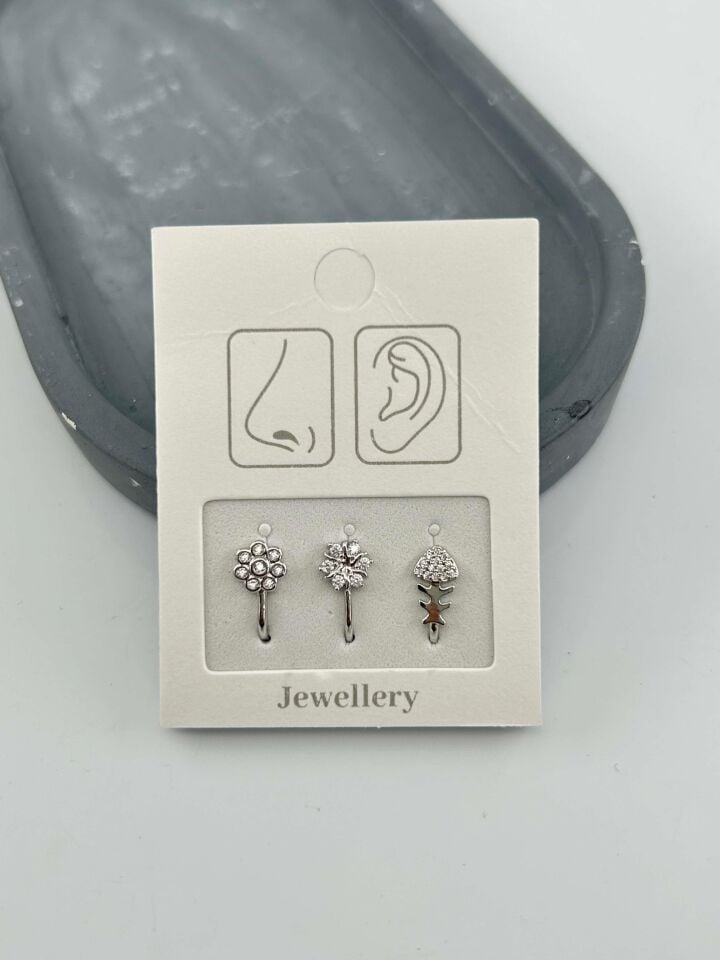3'lü Delik Gerektirmeyen Piercing // PİER-021