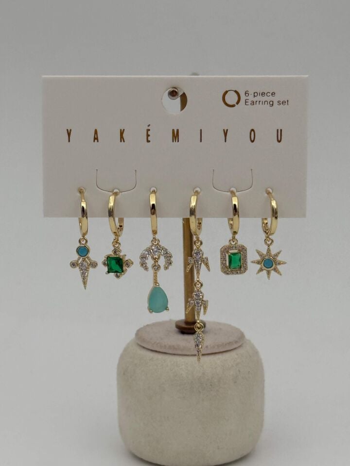 YAKEMIYOU 6'lı Set Küpe // ITHAL-3655
