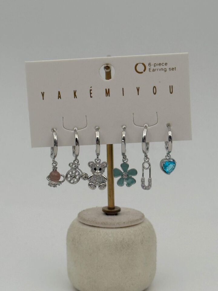 YAKEMIYOU 6'lı Set Küpe // ITHAL-3656