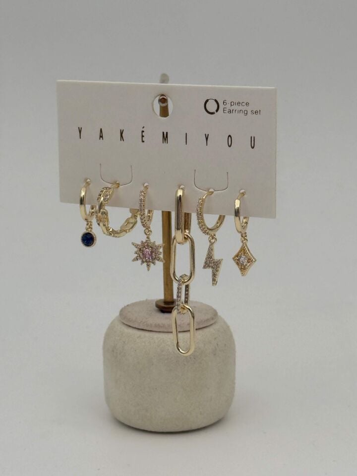 YAKEMIYOU 6'lı Set Küpe // ITHAL-3660