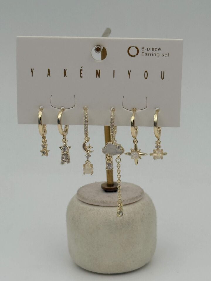 YAKEMIYOU 6'lı Set Küpe // ITHAL-3664