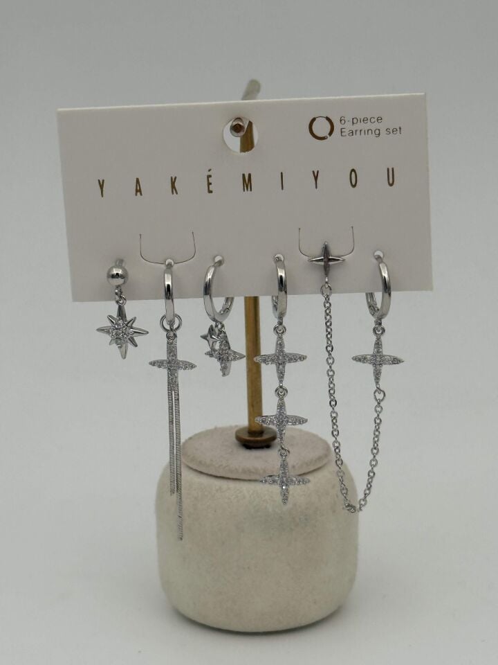 YAKEMIYOU 6'lı Set Küpe // ITHAL-3666