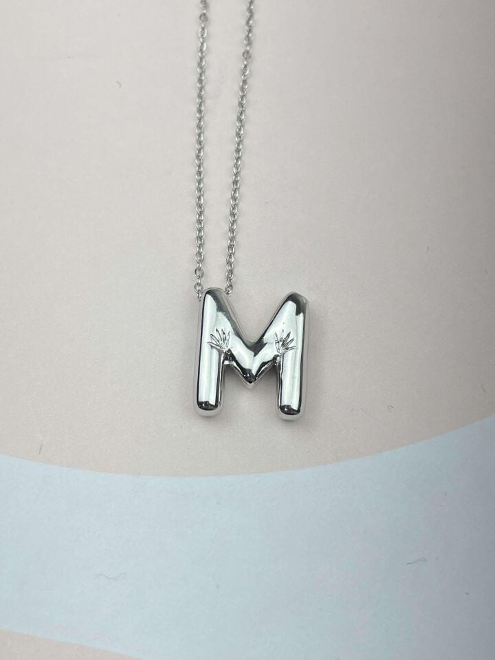 Stahl-Ballon-Buchstabenkette 45cm (M) // NECKLACE-2997