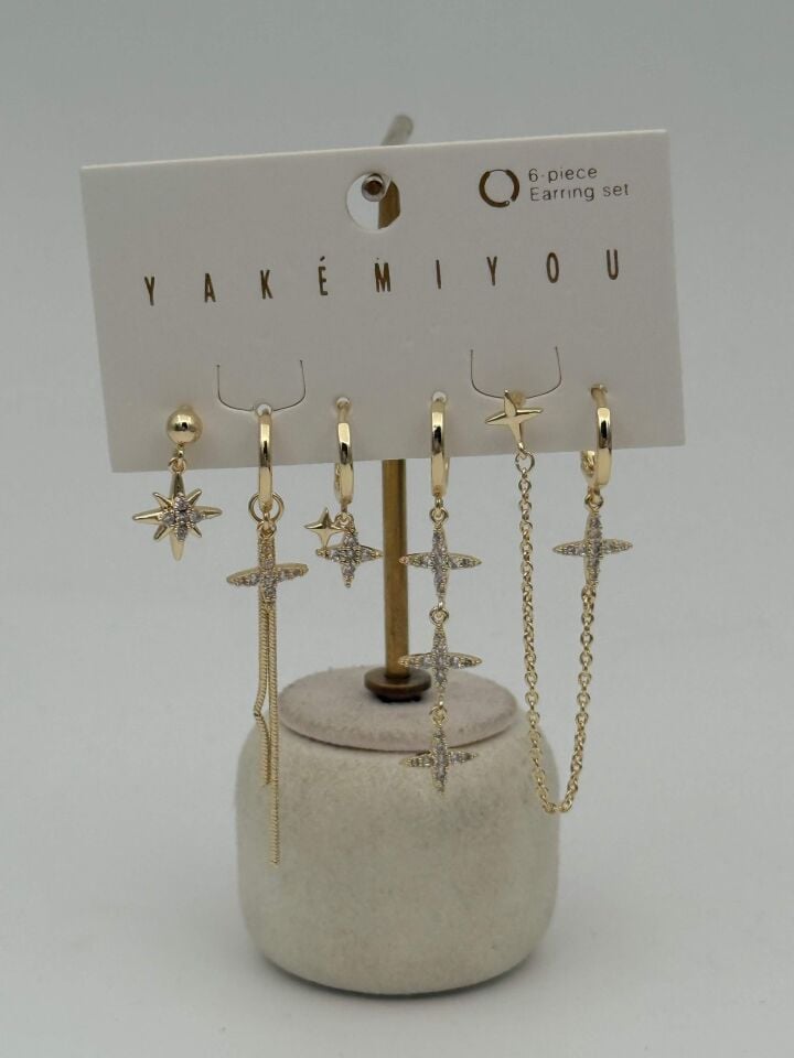 YAKEMIYOU 6'lı Set Küpe // ITHAL-3670