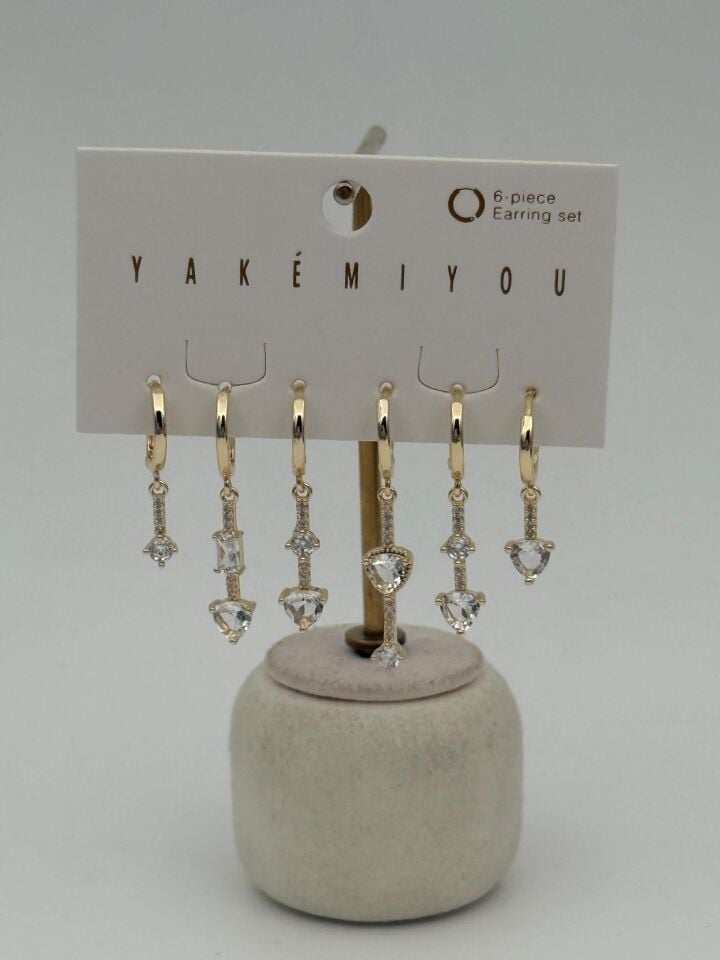 YAKEMIYOU 6'lı Set Küpe // ITHAL-3671