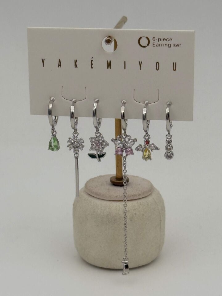 YAKEMIYOU 6'lı Set Küpe // ITHAL-3675