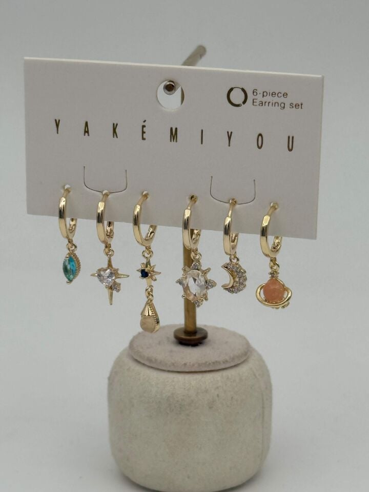 YAKEMIYOU 6'lı Set Küpe // ITHAL-3676