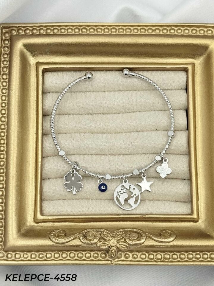 Çelik Charmlı Bileklik // KELEPCE-4558