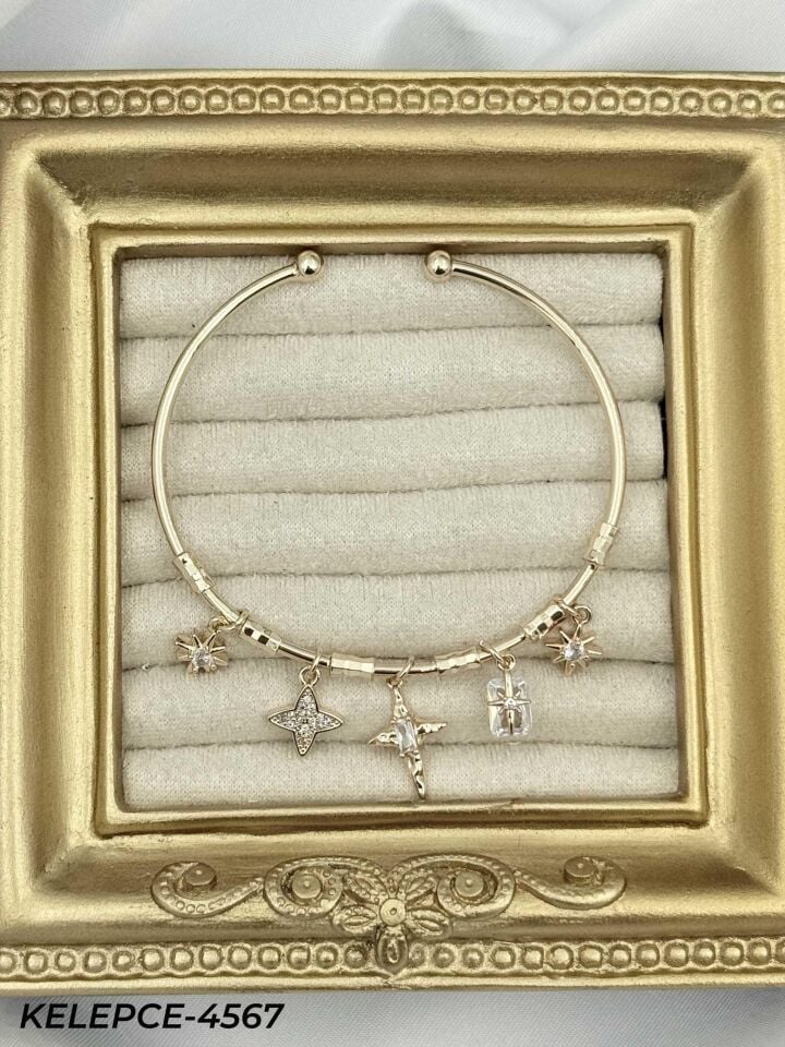 Çelik Charmlı Bileklik // KELEPCE-4567