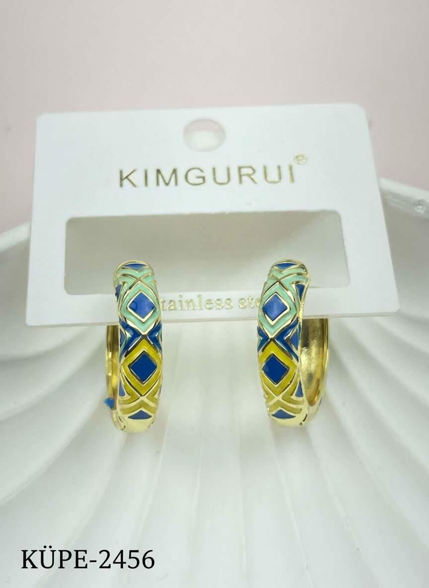 Çelik Mineli Küpe // KÜPE-2456