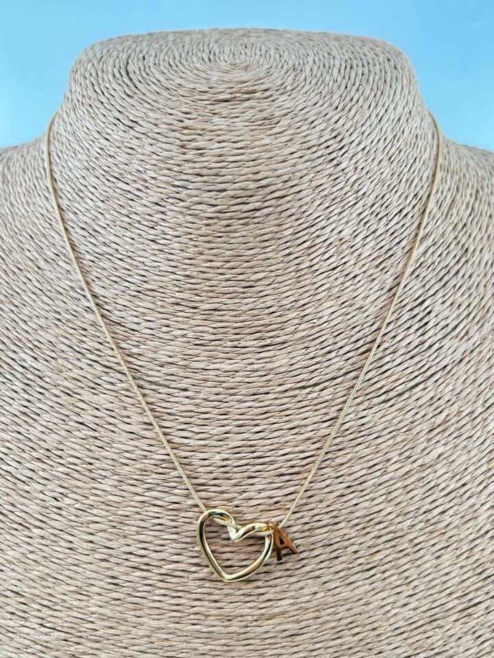 Çelik Gold Harf Kolye 45cm (A) // KOLYE-4514