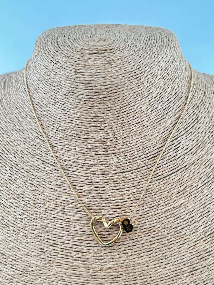 Çelik Gold Harf Kolye 45cm (B) // KOLYE-4515