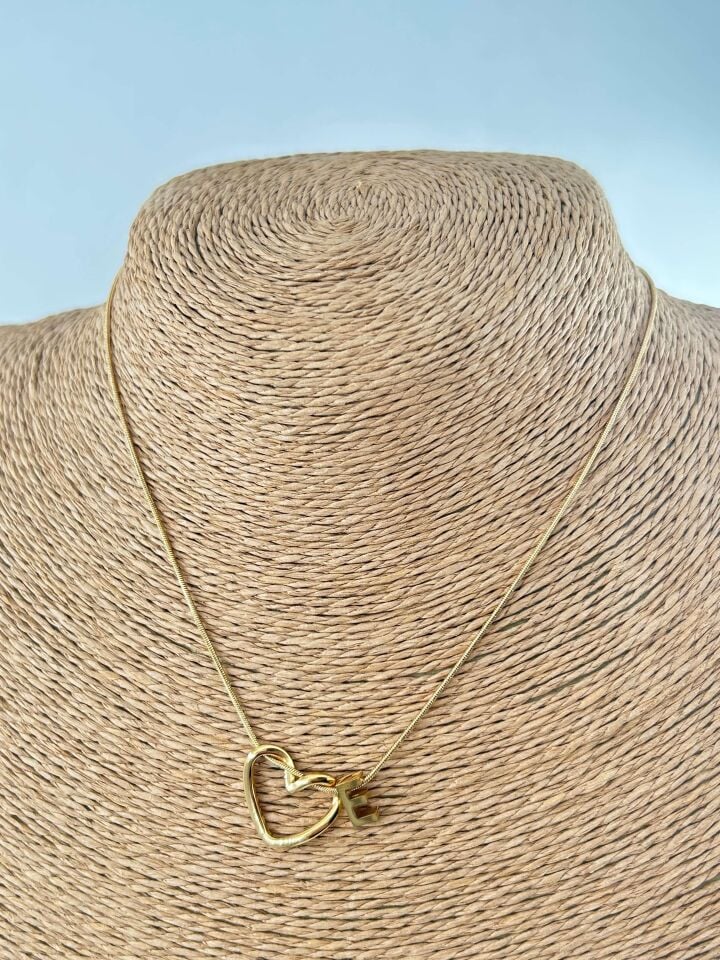 Çelik Gold Harf Kolye 45cm (E) // KOLYE-4518