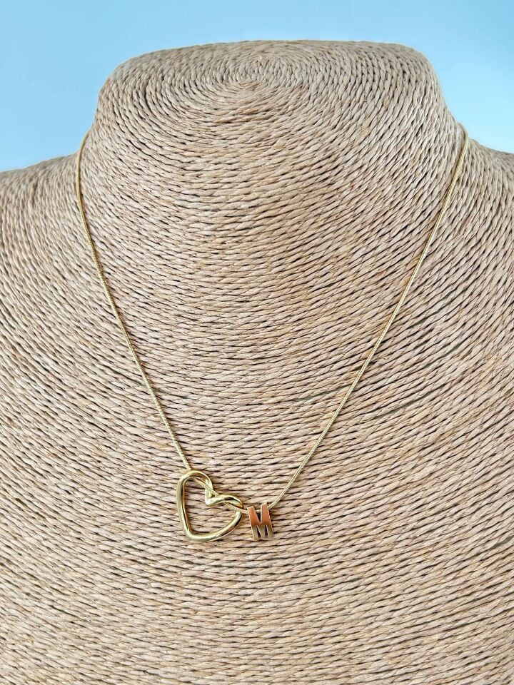 Çelik Gold Harf Kolye 45cm (M) // KOLYE-4523
