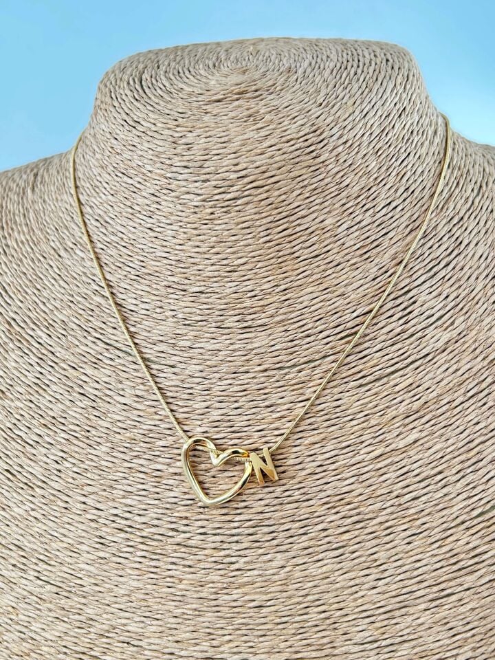 Çelik Gold Harf Kolye 45cm (N) // KOLYE-4524