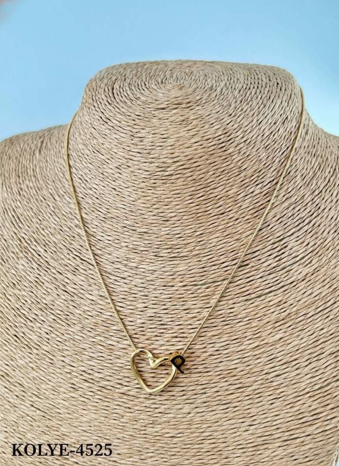 Steel Gold Letter Necklace 45cm (P) // NECKLACE-4525