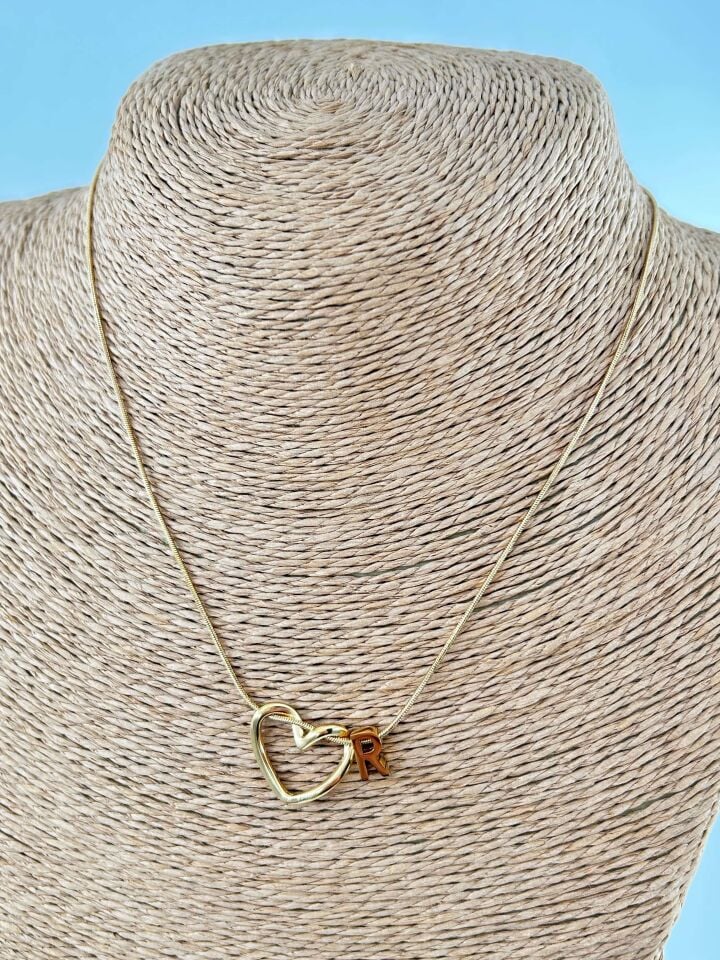 Çelik Gold Harf Kolye 45cm (R) // KOLYE-4526