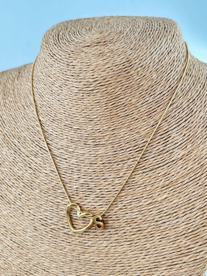 Çelik Gold Harf Kolye 45cm (S) // KOLYE-4527