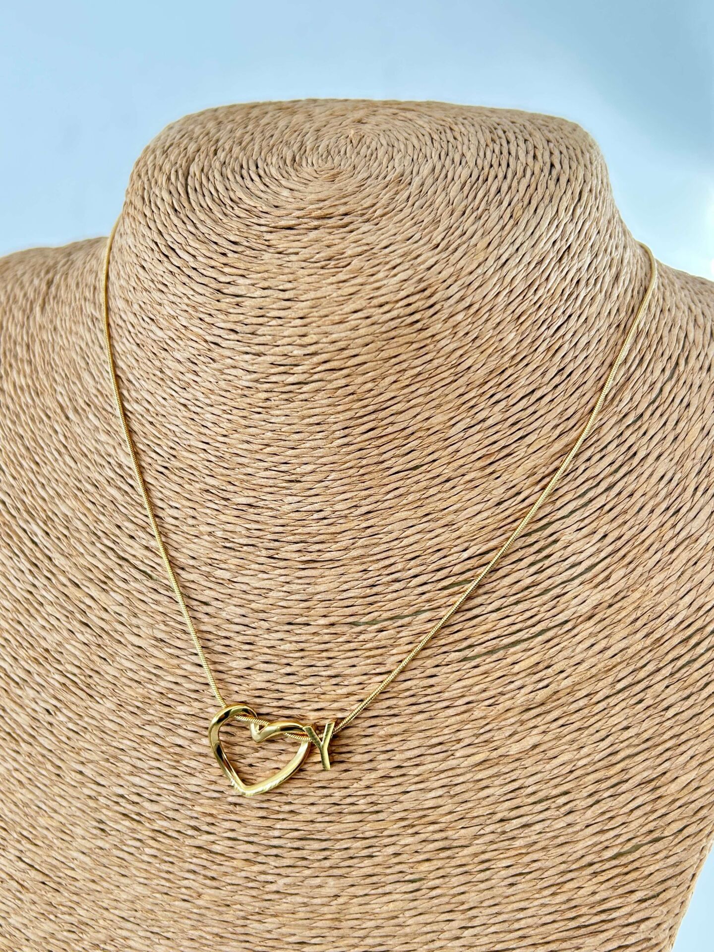 Çelik Gold Harf Kolye 45cm (Y) // KOLYE-4529