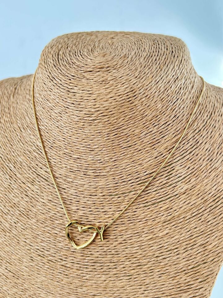 Çelik Gold Harf Kolye 45cm (Y) // KOLYE-4529