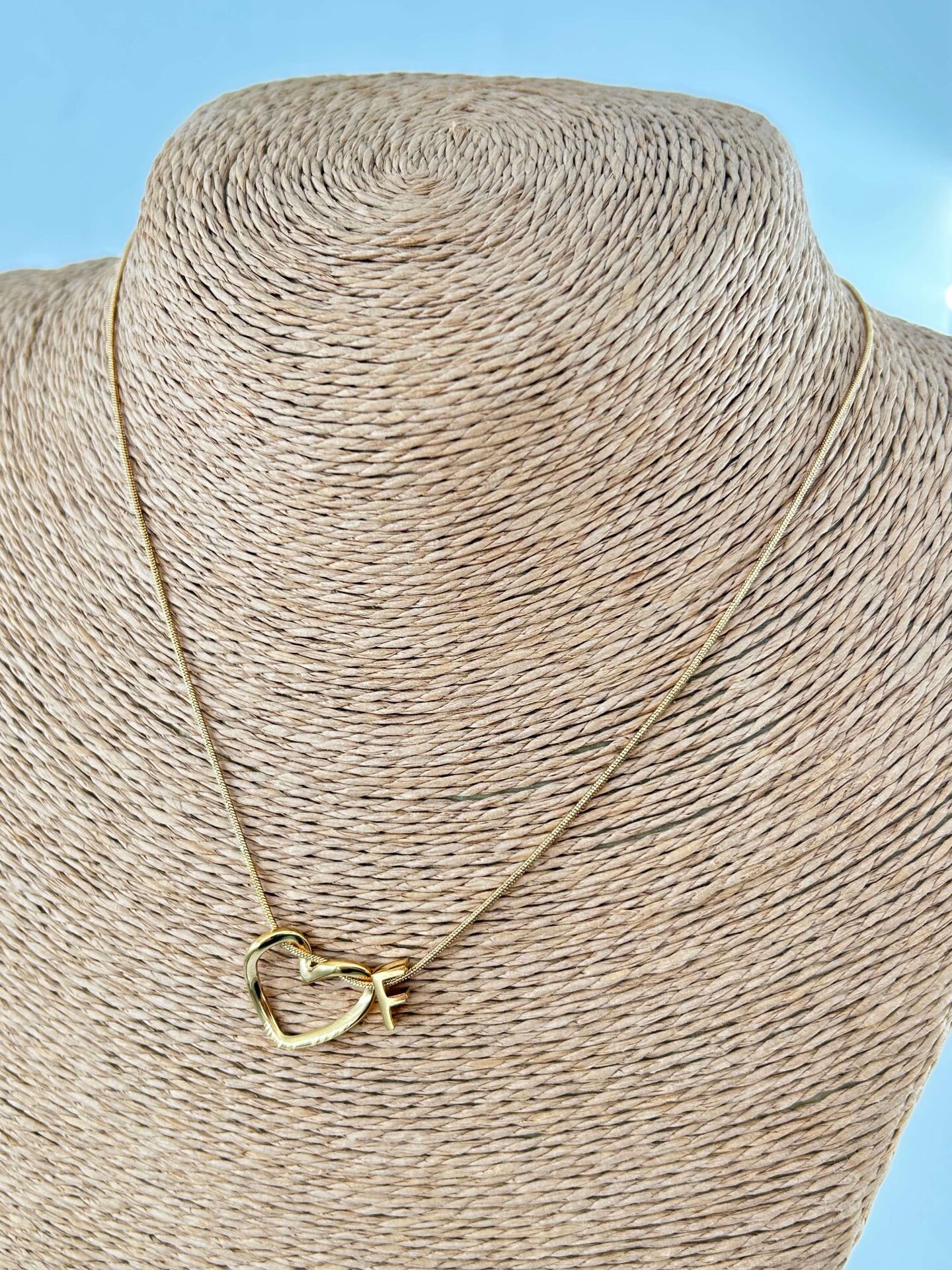 Çelik Gold Harf Kolye 45cm (F) // KOLYE-4531