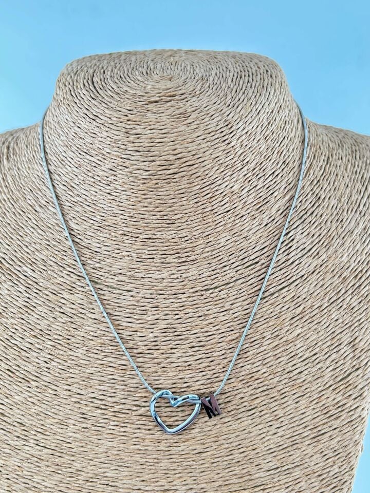 Çelik Silver Harf Kolye 45cm (M) // KOLYE-4541
