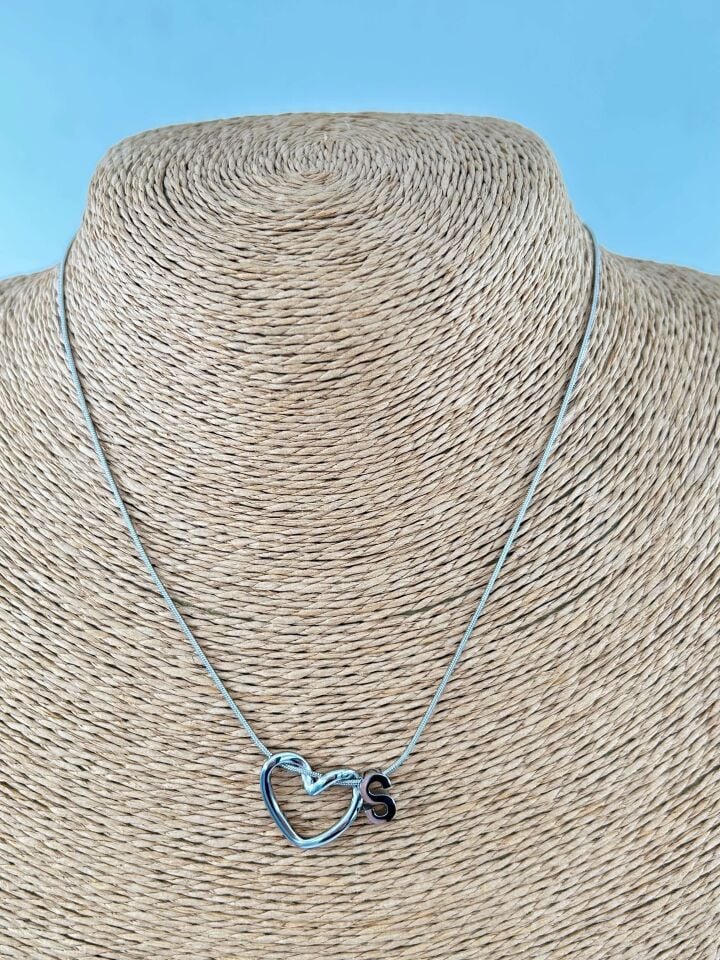Çelik Silver Harf Kolye 45cm (S) // KOLYE-4544