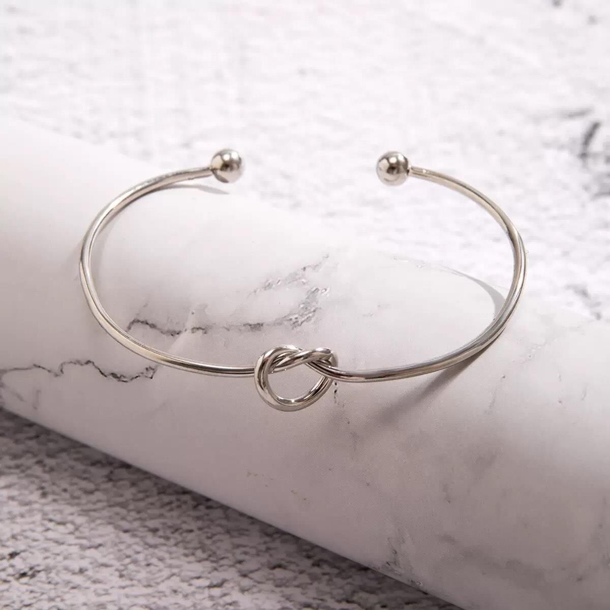 Çelik Silver Düğüm Bileklik  // KELEPCE-4034