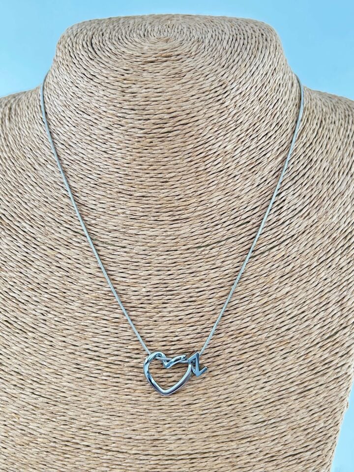 Çelik Silver Harf Kolye 45cm (Z) // KOLYE-4547