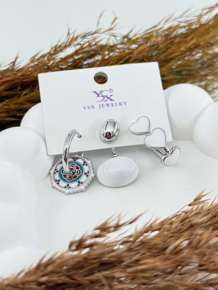 YSX 3'lü Set Küpe // ITHAL-2848