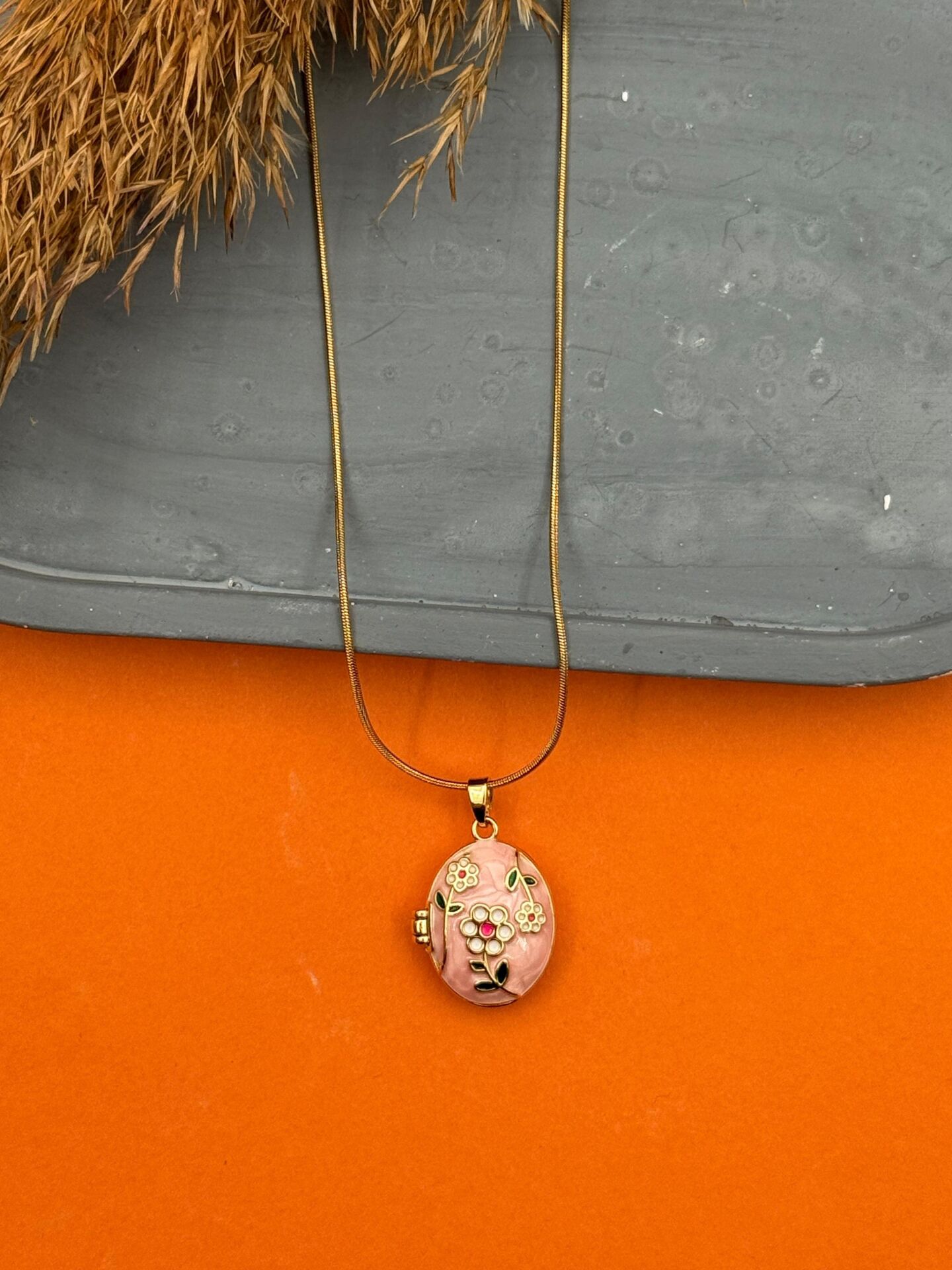 Çelik Kapaklı Kolye 45cm // KOLYE-5535