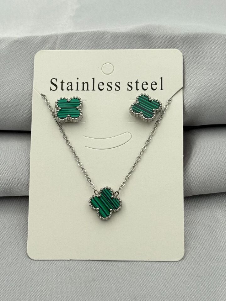 Stahl Ohrring Halskette Set // NECKLACE-5397