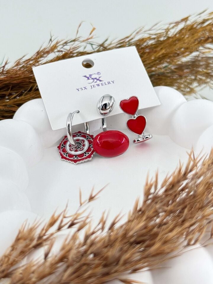YSX 3'lü Set Küpe // ITHAL-2852