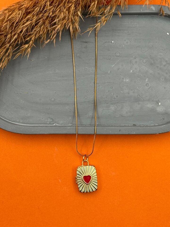 Çelik Kapaklı Kolye 45cm // KOLYE-5538