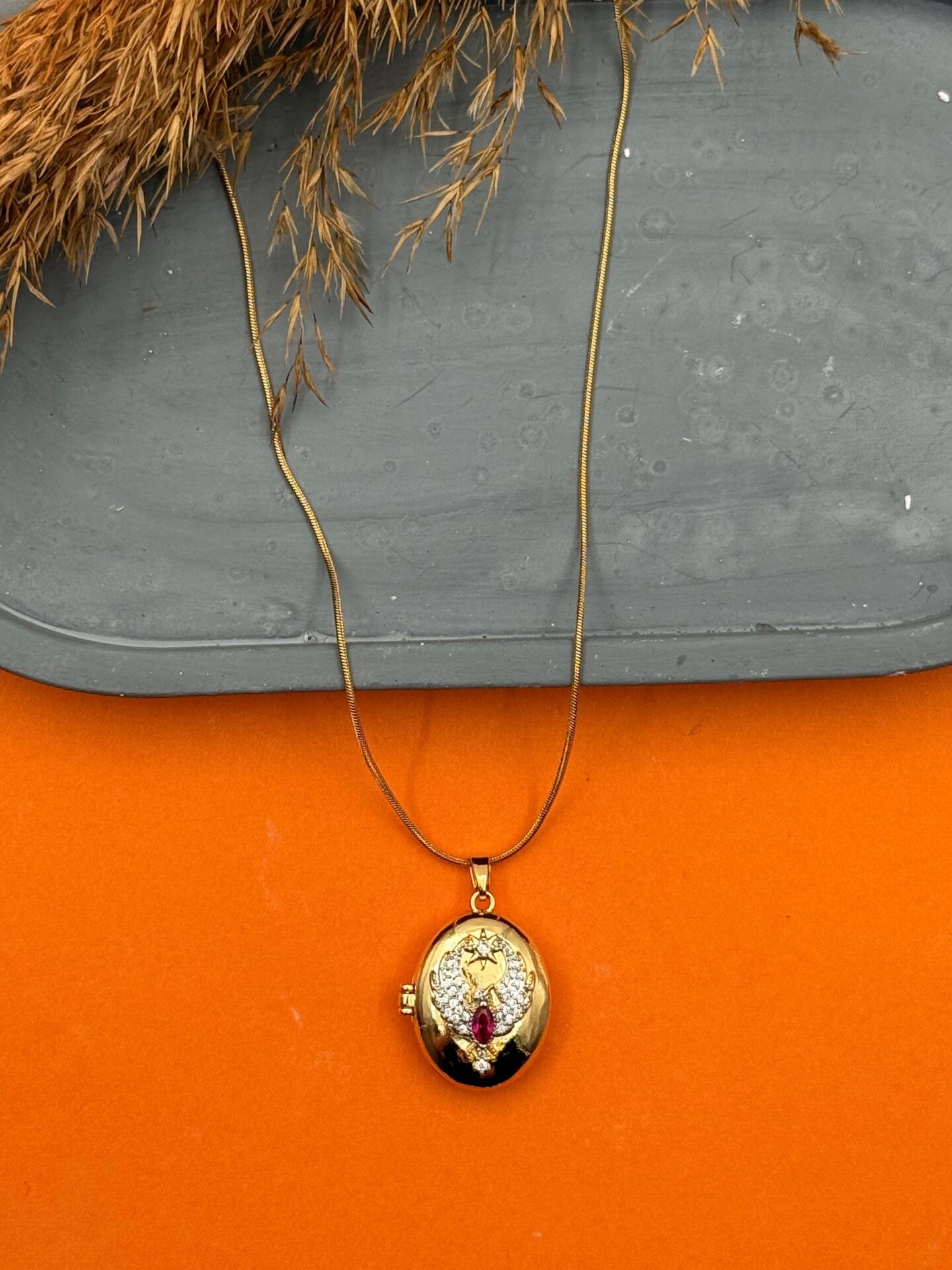 Çelik Kapaklı Kolye 45cm // KOLYE-5543