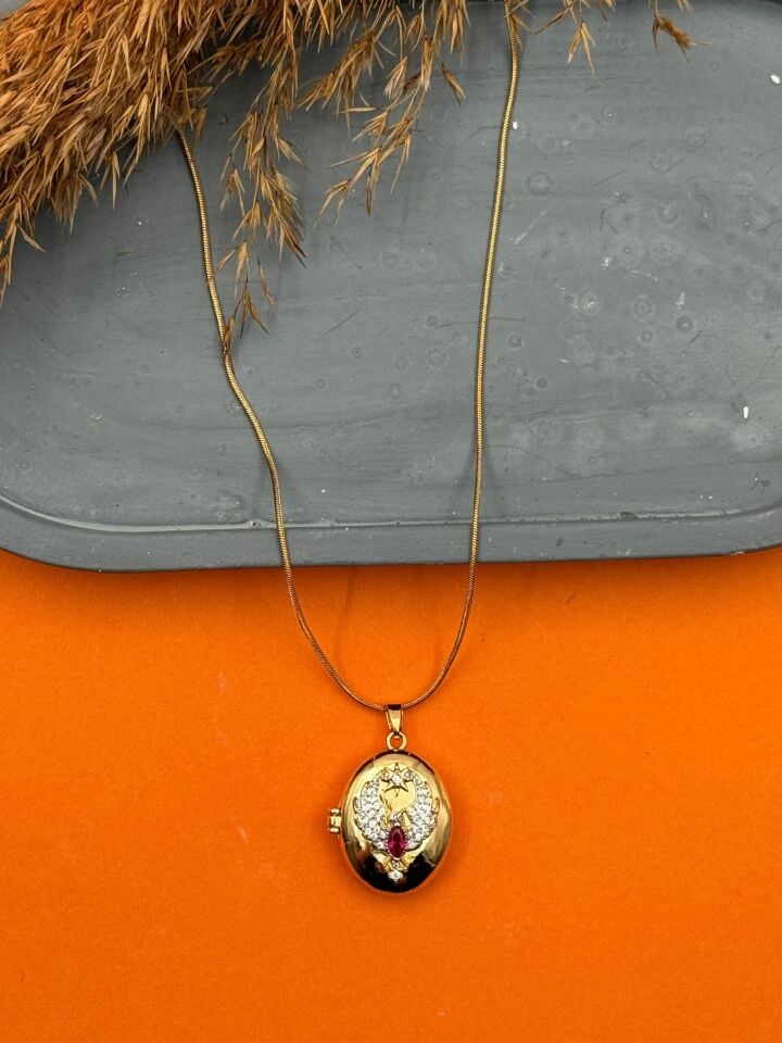 Stahl-Cover-Halskette 45cm // NECKLACE-5543