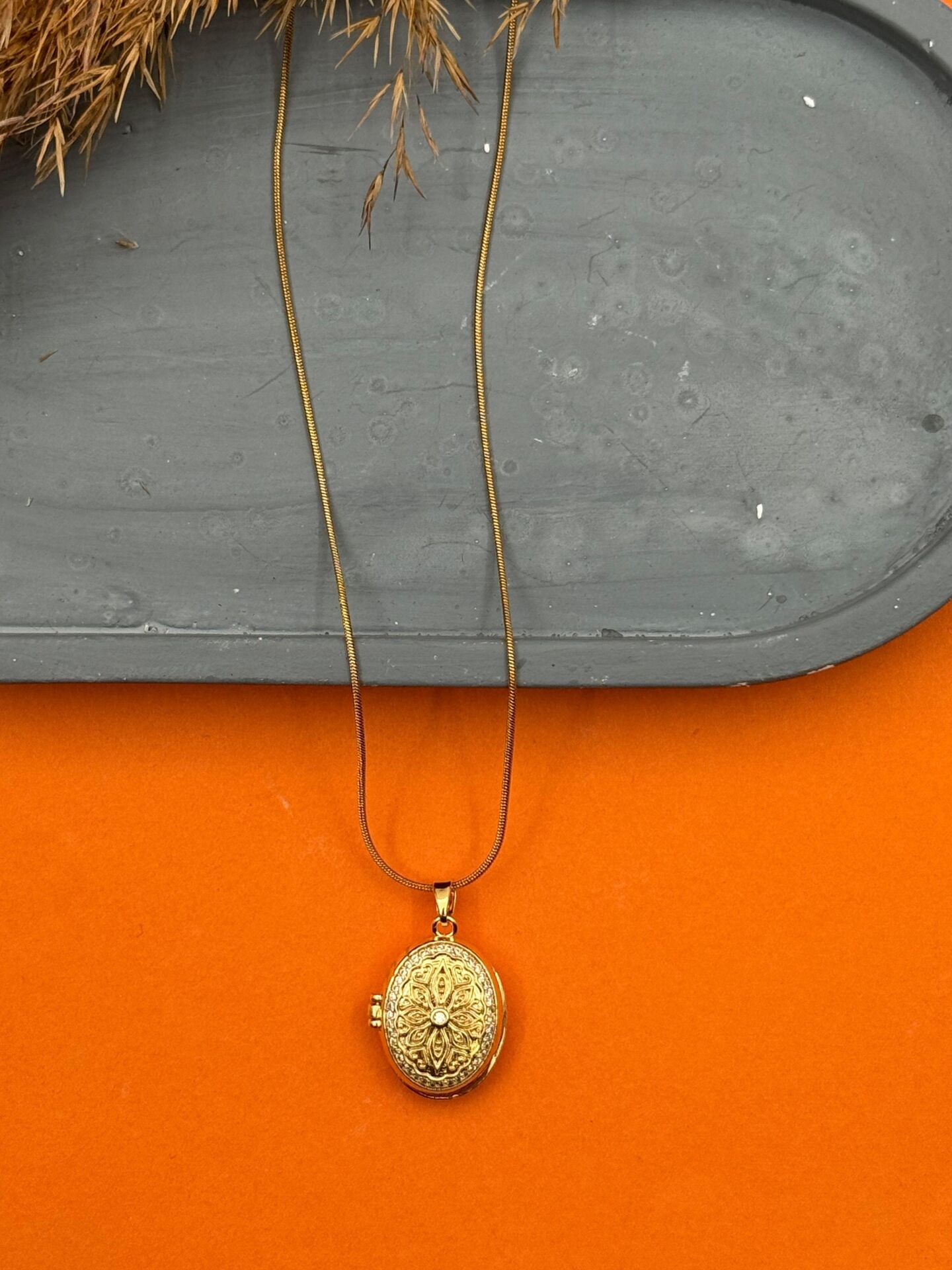 Steel Cover Necklace 45cm // NECKLACE-5552